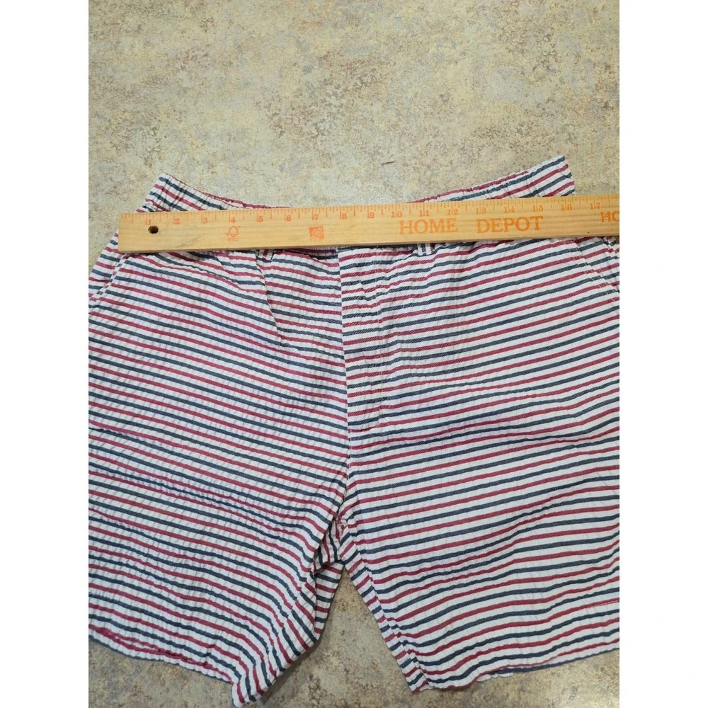 Chubbies Mens XL Seersucker Shorts Red White Blue Striped 7 Inch Inseam USA Made